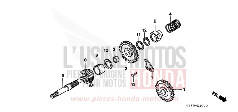 KICKSTARTERSPINDEL von CR80R "große Räder" NEUCLEAR RED (R177) von 1996